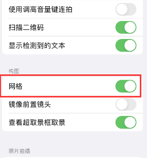 响水镇苹果手机维修网点分享iPhone如何开启九宫格构图功能