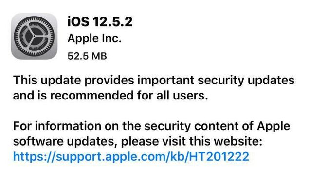 响水镇苹果手机维修分享iOS12.5.2发布，建议所有老苹果用户安装 